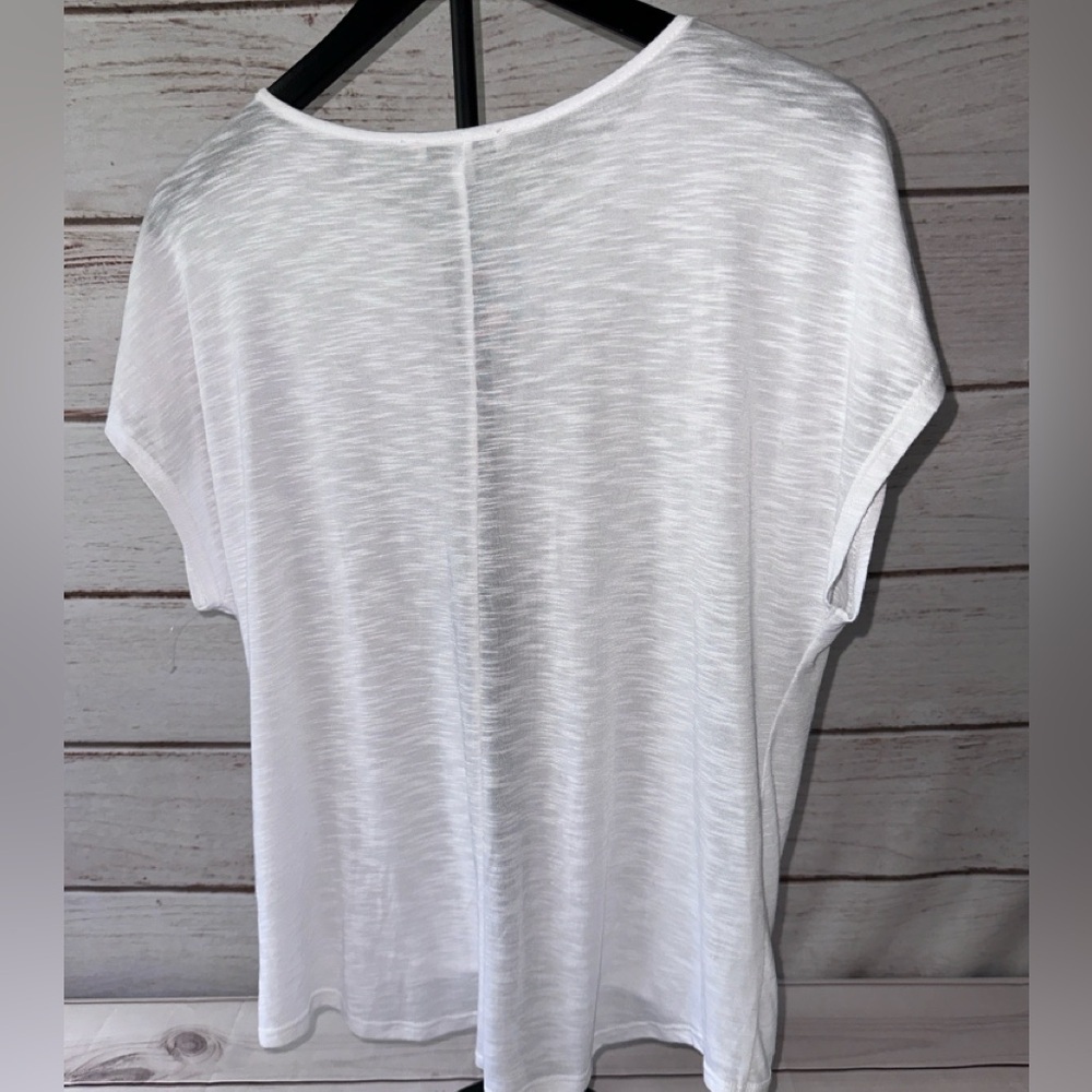 Moa Moa White Tie-Front Drape Tee – Size XL Beach Summer Lightweight Vacation - Picture 2 of 5